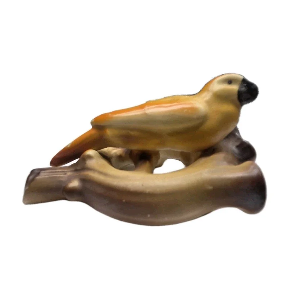 Vtg Czech Pottery Bird Pretzel Branch Vase Wall Pocket Czechoslovakia